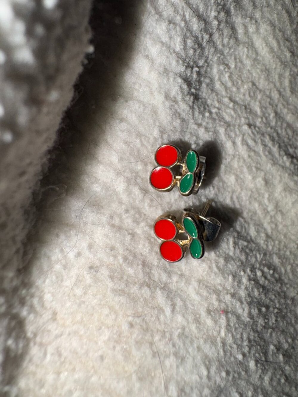Gold Cherry Stud Earrings